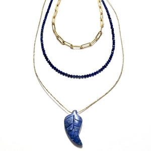 lapis lazuli leaf necklace