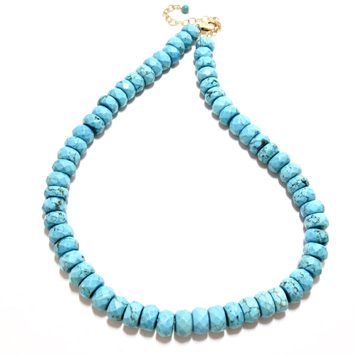 chunky turquoise howlite necklace