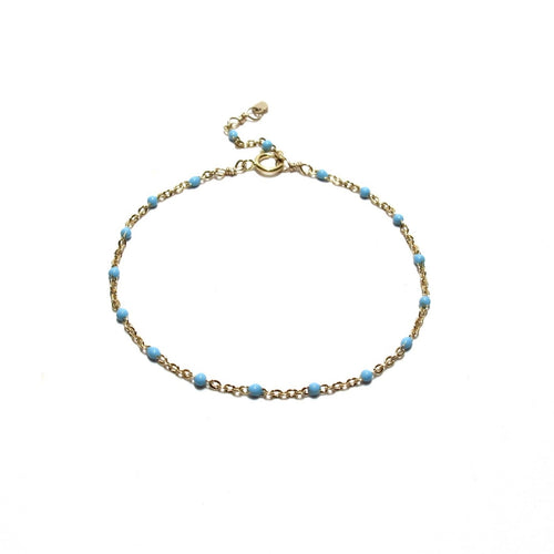 turquoise enamel satellite chain bracelet