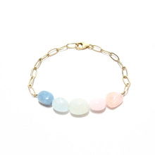 Load image into Gallery viewer, morganite pastel pebbles bracelet