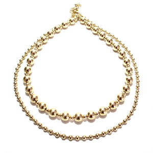 gold bead and tube necklace