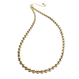 gold bead and tube necklace