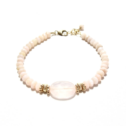 pink opal & rose quartz bracelet