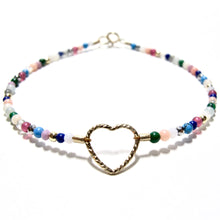 Load image into Gallery viewer, sparkle heart with tiny multicoloured beads bracelet