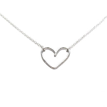 Load image into Gallery viewer, silver heart chain necklace