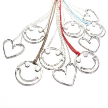 Load image into Gallery viewer, silver smiley chain necklace