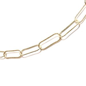 sparkle paperclip chain short necklace