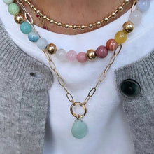 Load image into Gallery viewer, charm changer paperclip necklace &amp; amazonite drop