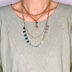 shaded trio knotted silk necklace