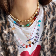 Load image into Gallery viewer, rainbow stones knotted silk necklace