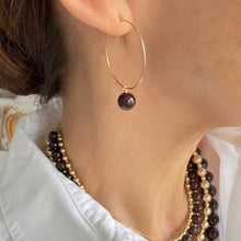 Load image into Gallery viewer, garnet bubblegum medium hoops