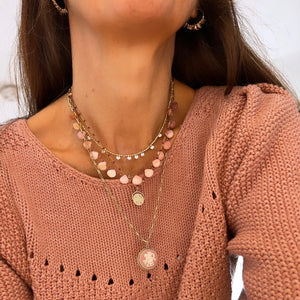 gold beads & dotted sparkles necklace