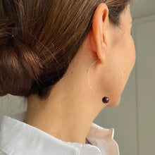 Load image into Gallery viewer, garnet bubblegum large hoops