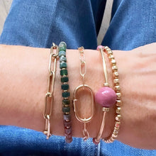 Load image into Gallery viewer, gold carabiner paperclip bracelet