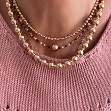 Load image into Gallery viewer, tiny mookaite &amp; gold bead necklace