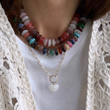 Load image into Gallery viewer, charm changer paperclip necklace &amp; white heart