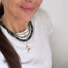 Load image into Gallery viewer, malachite &amp; gold bead necklace