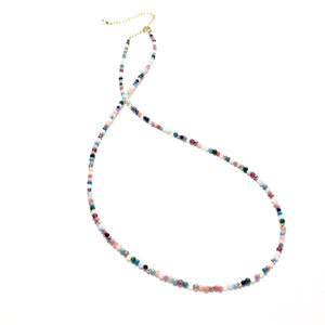 tiny multi coloured beads necklace