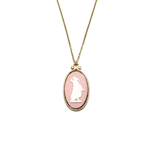 vintage pink wedgewood necklace (medium)