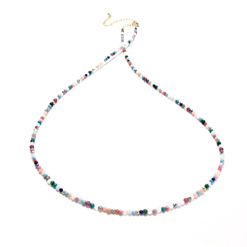 tiny multi coloured beads necklace