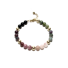 Load image into Gallery viewer, tourmaline &amp; gold bubblegum bracelet