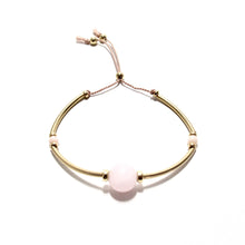 Load image into Gallery viewer, pink calcite &amp; long tube silk bracelet
