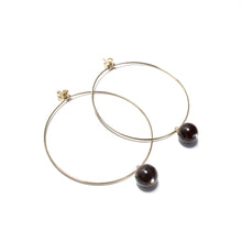 Load image into Gallery viewer, garnet bubblegum large hoops