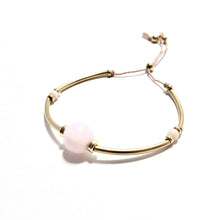 Load image into Gallery viewer, pink calcite &amp; long tube silk bracelet