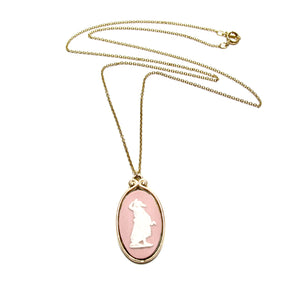 vintage pink wedgewood necklace (medium)