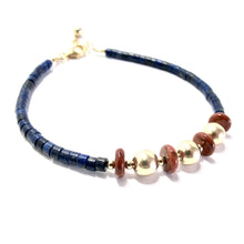 Load image into Gallery viewer, lapis lazuli &amp; red jasper bracelet