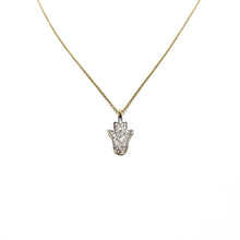 Load image into Gallery viewer, pave diamond hamsa necklace