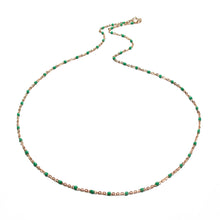 Load image into Gallery viewer, green enamel satellite chain necklace