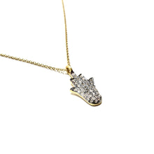 Load image into Gallery viewer, pave diamond hamsa necklace