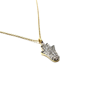 pave diamond hamsa necklace