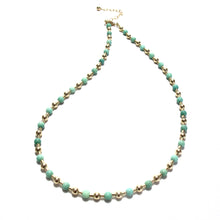 Load image into Gallery viewer, green opal bead &amp; tube necklace