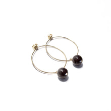 Load image into Gallery viewer, garnet bubblegum medium hoops