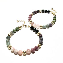 Load image into Gallery viewer, tourmaline &amp; gold bubblegum bracelet