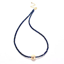 Load image into Gallery viewer, lapis lazuli &amp; gold bead necklace