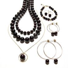 Load image into Gallery viewer, garnet bubblegum large hoops