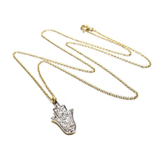 Load image into Gallery viewer, pave diamond hamsa necklace