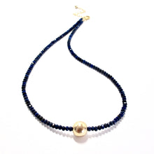 Load image into Gallery viewer, lapis lazuli &amp; gold bead necklace