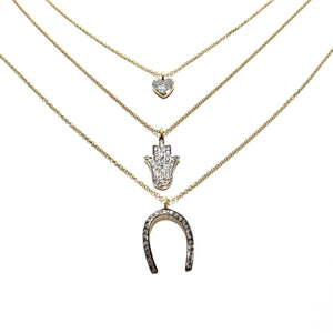 pave diamond horseshoe necklace