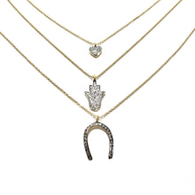 Load image into Gallery viewer, pave diamond hamsa necklace