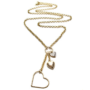 triple heart necklace