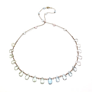 water colours knotted silk necklace