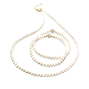 mother of pearl heishi necklace