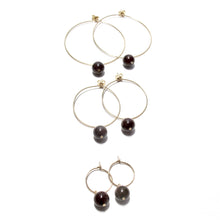 Load image into Gallery viewer, garnet bubblegum large hoops