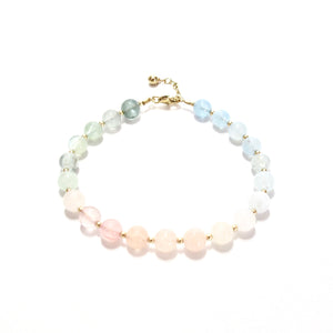 pastel bubblegum & gold beads bracelet