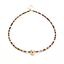 Load image into Gallery viewer, tiny mookaite &amp; gold bead necklace