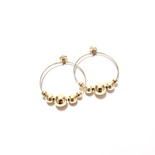Load image into Gallery viewer, mixed gold bubblegum medium hoops
